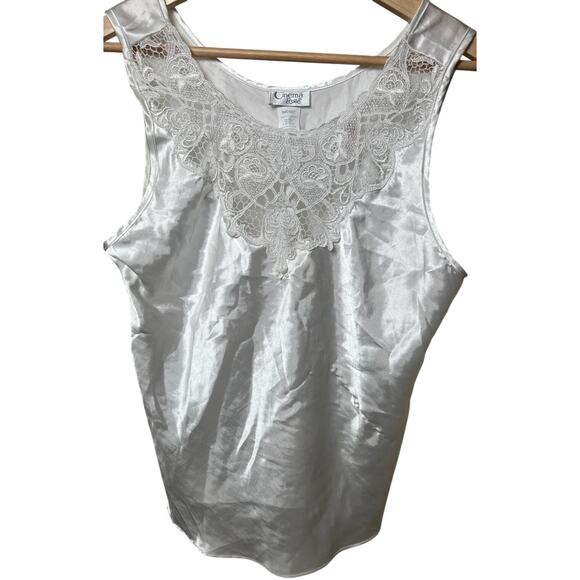 Cinema Etoile White Satin Shirt Size Large L - Picture 1 of 5